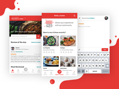 Food Review App UI app design food review ui