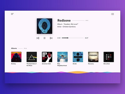 Music Website UI gradients music typography user interface website