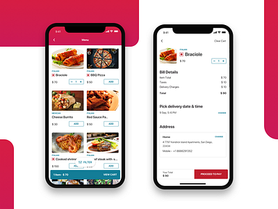 Online food delivery app chefs food gradient iphone x minimal online food order user experience user interface