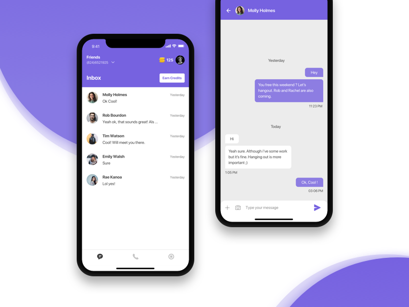 Calling and Chatting App by Baljit on Dribbble