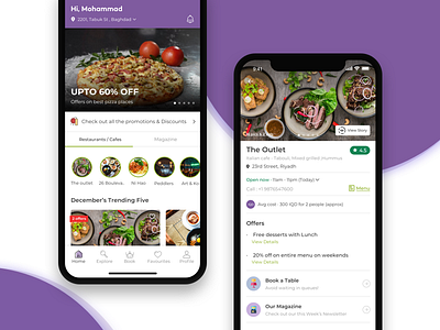 Restaurant table booking app details home iphonex listing magazines restaurants stories table booking user experience user interface