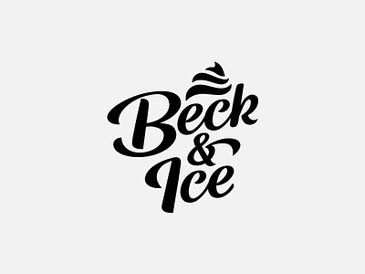 Back&Ice beck bw cream ice lettering typography