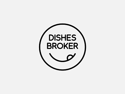 Dishes Broker broker bw delivery dish food logo mniam plate