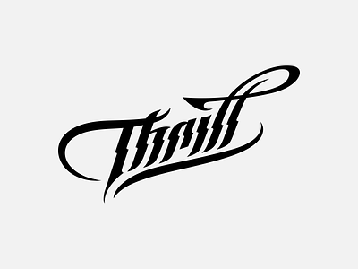 Thrill bw custom lettering logo thrill type
