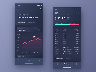 Stock Operation App app design data visualization illustration stocks ui 设计