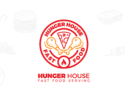 Hunger House bot branding design food logo restaurant