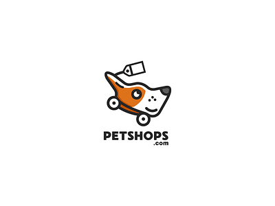 Petshops branding chart design dog food label logo online pets store