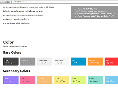 Color avenir next color css html style guide web