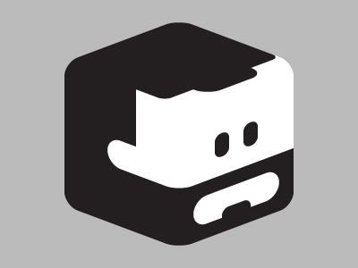 Blockhead avatar icon isometric logo monochrome