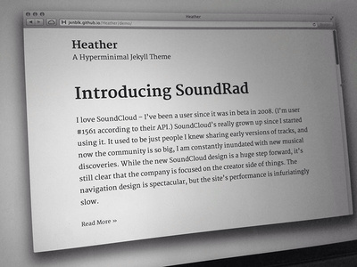 Heather - A Hyperminimal Jekyll Theme