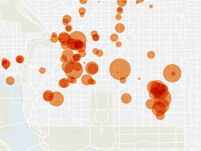 Bubbles Plotted bubble dc infographic map