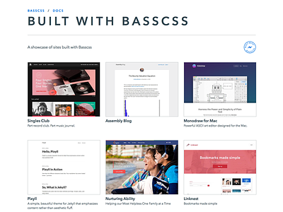 Built With Basscss css oocss showcase web website