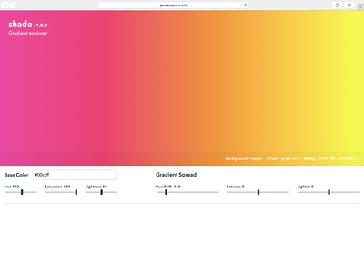 Shade basscss color gradient react web app