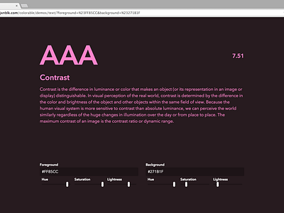 Colorable 5 app color contrast typography web