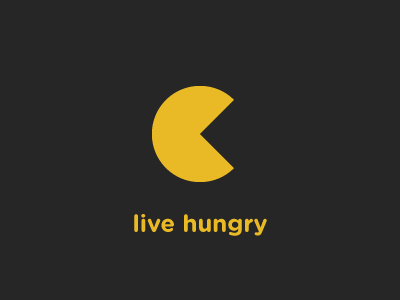 Live Hungry minimal pacman poster