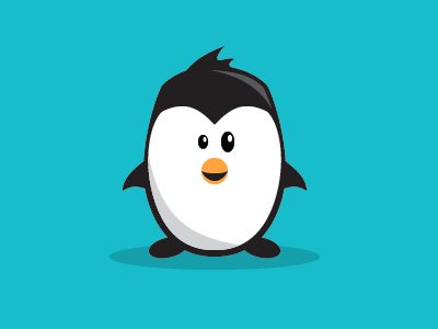 Crazy eyes illustration penguin