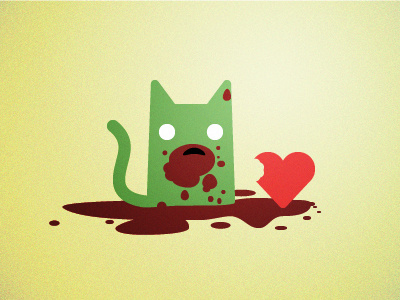 Zombie Cat Loves Valentine's Day cat heart icons illustration vector zombie