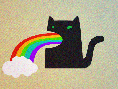 My Cat Pukes Rainbows cat illustration noise rainbow texture