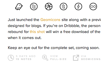 Updated Tumblr theme with Geomicons