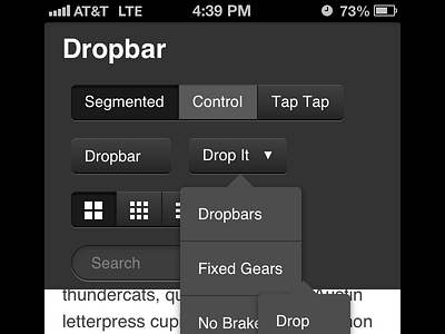 Dropbar (WIP) app css geomicons helvetica html thundercat ui web website
