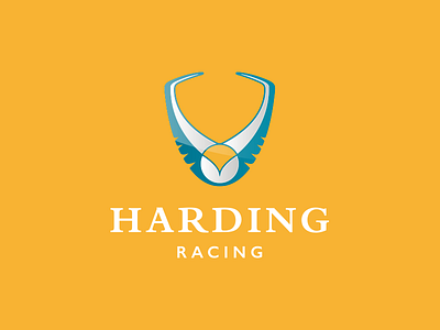 Harding Racing Logo bird blue brand crest design indycar logo orange racecar racing shield