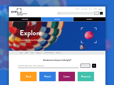 A Place for Exploration balloon design explore library uiux website