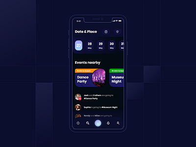 CoolNights adobe xd app entertainment nightlife ui ux