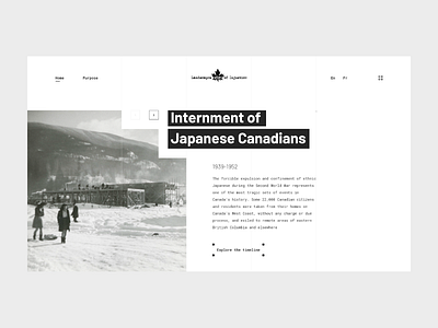 Landscapes of Injustice adobe xd canada history webdesign
