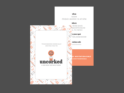 Uncorked: Invitation Postcard illustrations postcard sxsw trackmaven