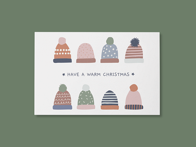 Postcard for a children's boutique christmas drawing illustration print winter