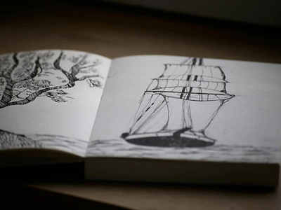 Drawing boat boat design drawing illustration nature pencil sea