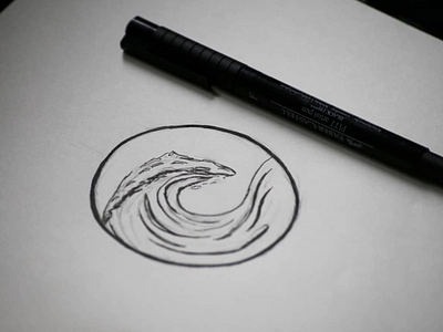 wave design drawing illustration nature sea wave