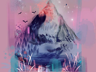 digital art mountain art brushes design drawing illustration illustrator mountain mountains nature photoshop