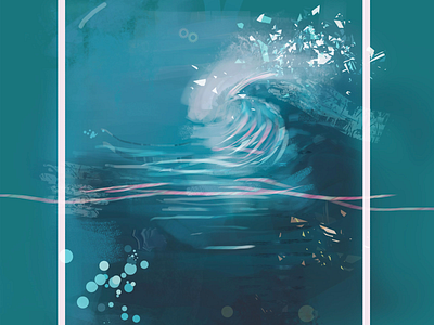 digital painting wave art blue design digital painting illustration illustrator nature ocean painting photoshop wallpaper wave waves