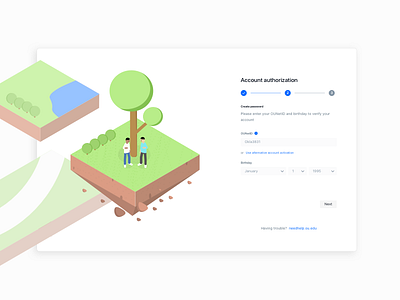 Account Authorization Page + Illustration Concept