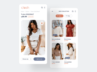 Clothing Store Redesign clean clothing mobile redesign store ui white