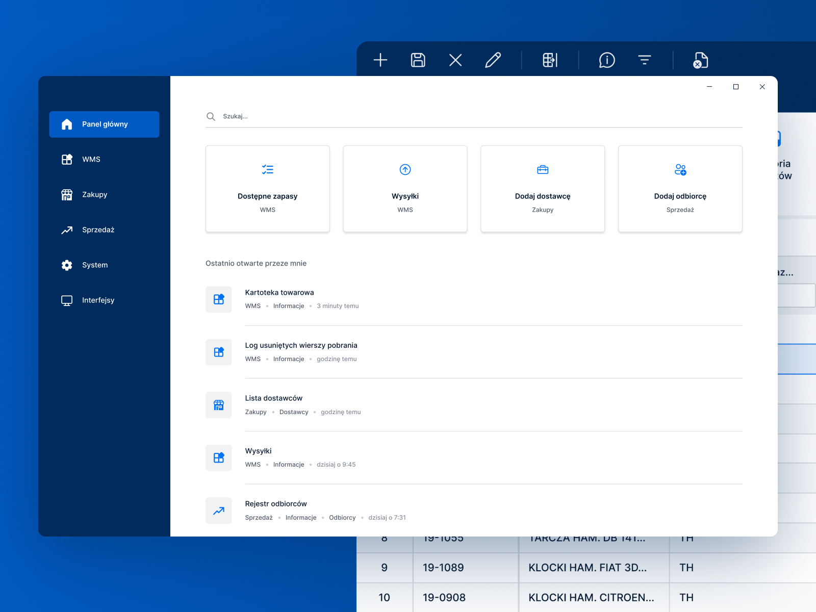 WMS dashboard by Aleksandra Buja for Autentika on Dribbble