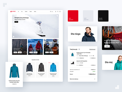 E-commerce redesign for Mammut agency clothing minimal online poland polishdesigner red store ui