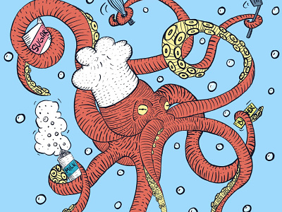 Cheftopus chef food illustration octopus