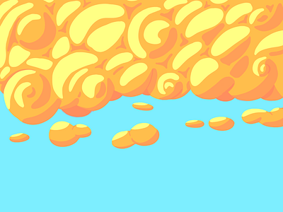 Puffy Orange Clouds clouds graphic design illustration sky