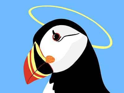 Puffin angel animals halo illustration puffin