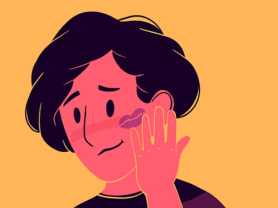 Bashfulness character emotions illustration