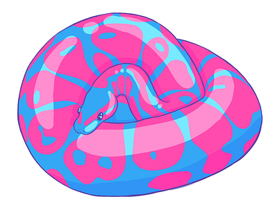 Cotton Candy Snake animals colorful cotton candy illustration snakes