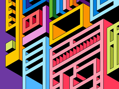 Build blocks colorful illustration isometric