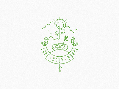 Flowkana T-shirt Illustration bike cannabis green icon illustration line tshirt vector