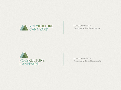 Polikulture Cannyard Logo concept branding color green logo mountain vector