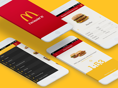 McDonald´s Redeem App app appdesign food hamburger mcdonalds ui ux design user interface design web design yellow