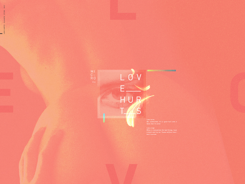 MicroDsg 02 [ Love Hurts ] art collage color design digital eye illustration typography vector