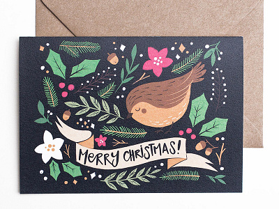 Merry Christmas Card card christmas illustration merry christmas nature paper postcard print xmas