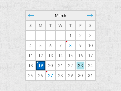 Calendar blue calendar red subtlepatterns ui white